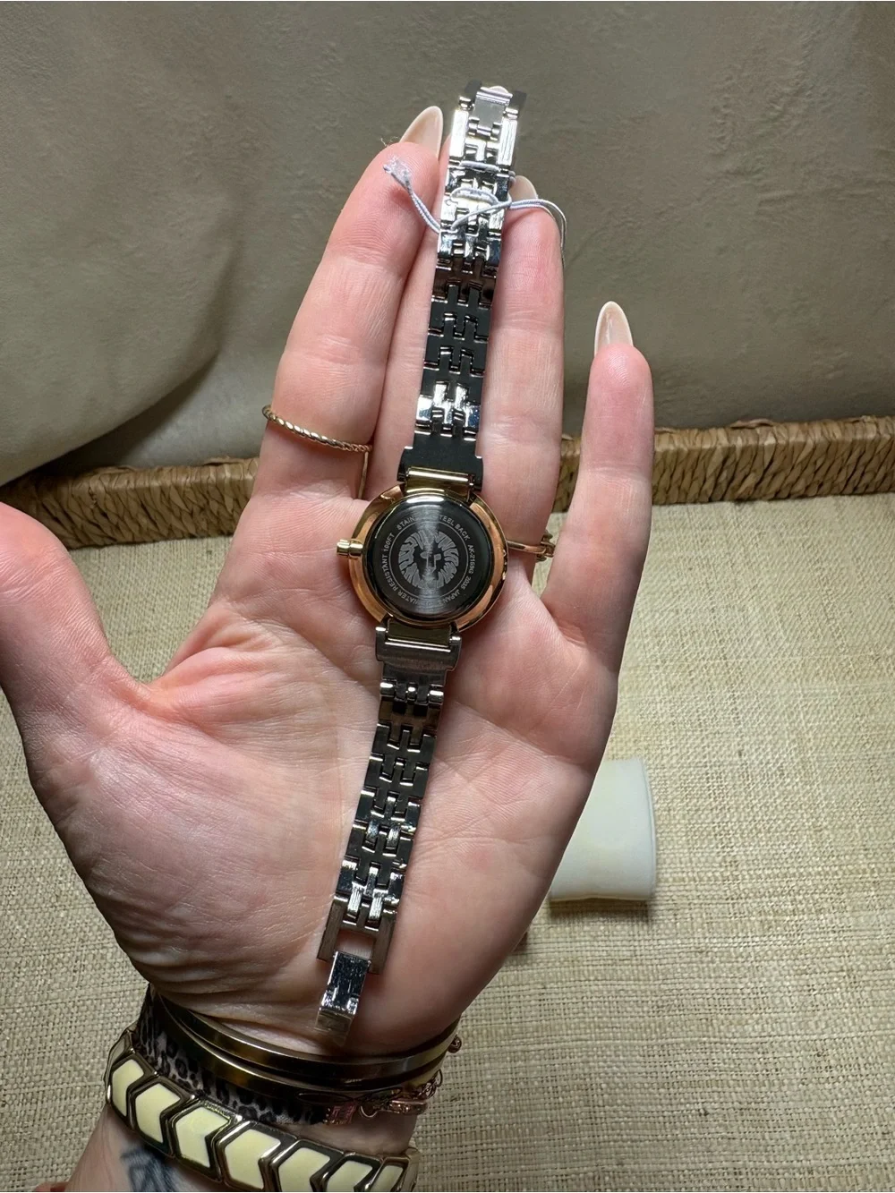 Anne Klein AK-2145 Two Tone Black Dial Women’s Watch New w/ Box Tags